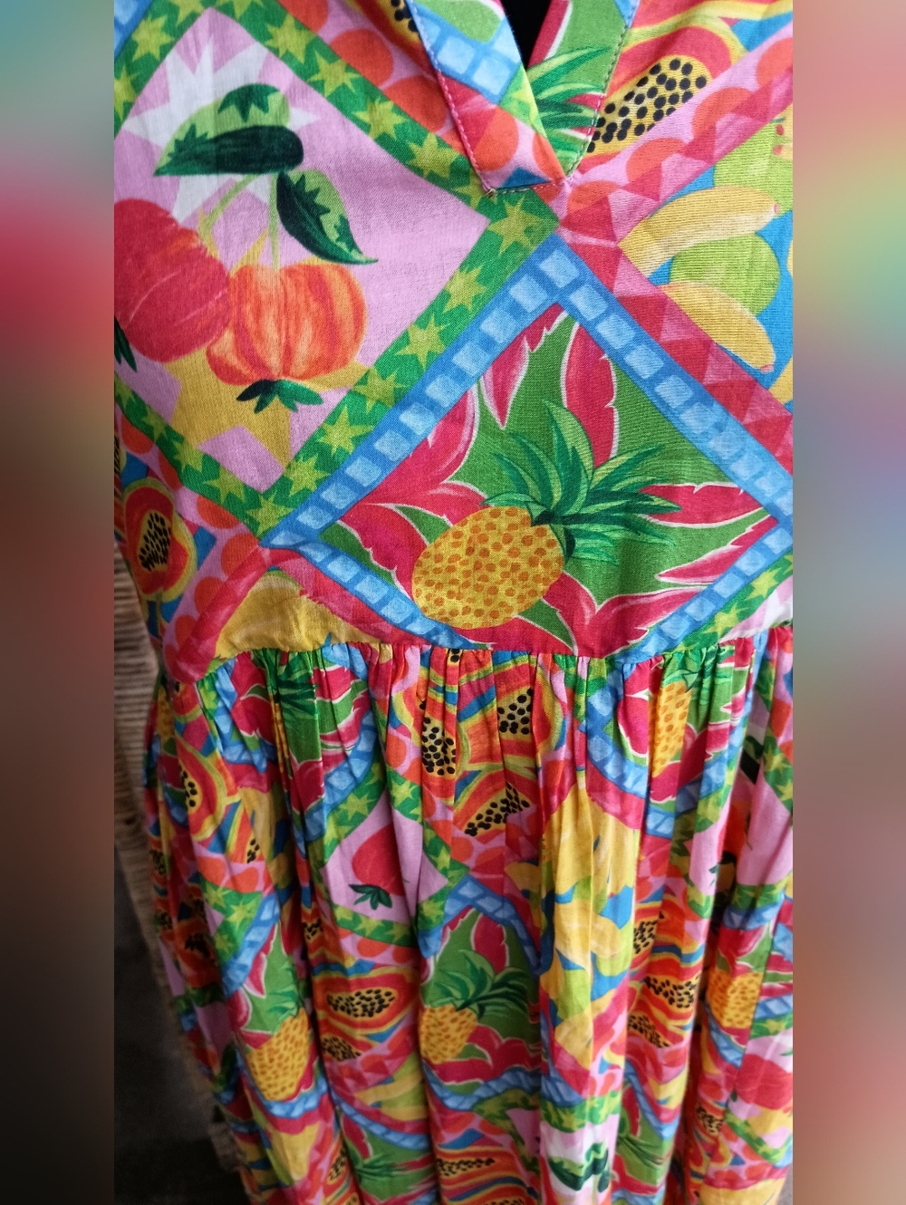Briton Court Vibrant Yellow Tropical-Print Maxi Dress with Flutter Sleeves_Small - Picture 4 of 8